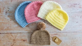 How to Crochet a Baby Hat A QUICK and EASY Tutorial [upl. by Glaudia]