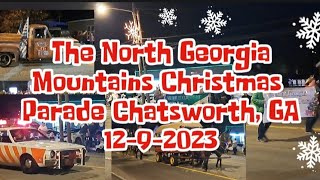 Christmas Parade Chatsworth GA 2023 and Car Fire [upl. by Fairlie]