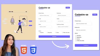 Formulário de Cadastro RESPONSIVO Responsive Registration Form  HTML e CSS [upl. by Mercado]
