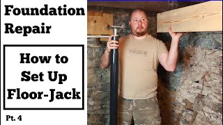 Foundation Repair  How to Set Up Floor Jacks Pt 4 [upl. by Ahsele179]