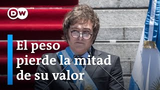 Devaluación del 50 y fuertes recortes las primeras medidas económicas del Gobierno de Milei [upl. by Madison982]