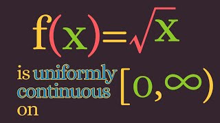 Real Analysis  The uniform continuity of sqrtx [upl. by Thisbee]