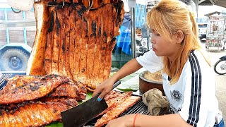 Amazing BBQ Pork with Charcoal  Cambodian Street Food [upl. by Binni]