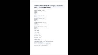 Starbucks Barista Training Exam 2023 with complete solution [upl. by Ahsiuqat]