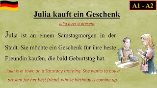 Julia kauft ein Geschenk  Learn German with stories  A1A2 [upl. by Alleroif]