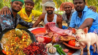 PORK Chilli recipe village style  panni kari chilli vetti pasanga village cooking [upl. by Ataynek]