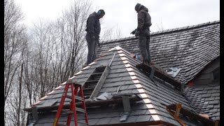 Copper Hip Coverings on a Slate Roof [upl. by Cristoforo]