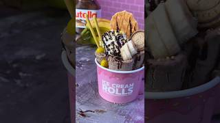 Epic Banana amp Nutella Ice Cream Rolls 🍌🍫  Satisfying Dessert Art [upl. by Inalaeham848]