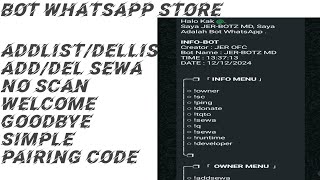 SCRIPT BOT WHATSAPP JUALAN  SCSTORE NEW VERSION  FIXED EROR [upl. by Chrotoem]