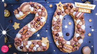 GATEAU DU NOUVEL AN 2020  NUMBER CAKE 3 CHOCOLATS [upl. by Gerta]