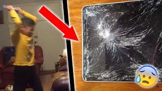 INSANE KID RAGES OVER GEOMETRY DASH SMASHES IPAD [upl. by Gareth637]