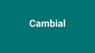 Cambial Meaning and Pronunciation [upl. by Seligman]