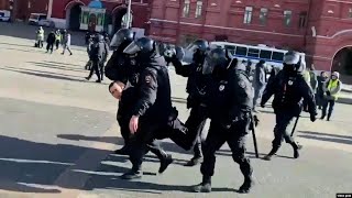 Peaceful Protesters Detained At Renewed AntiWar Rallies Across Russia [upl. by Noyrb]