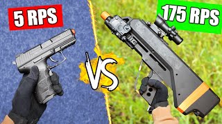 Slowest vs Fastest Airsoft Guns [upl. by Aohk829]