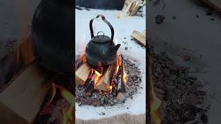 First snow firstsnow hiking nordicnature camping finland nationalpark travel [upl. by Ycniuq]