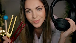 ASMR The Ultimate Hearing Test Tuning Forks Beep Test Competing Phrases Headphones [upl. by Giardap]