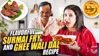 Easy Homemade Crispy Surmai Fry aur Ghee Wali Dal  FarahKhanK [upl. by Odranoel]