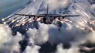 AC130 Gunship Fires AntiMissile Flares [upl. by Eckhardt]