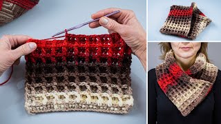 Crochet snoodscarf simply and quickly for beginners [upl. by Jennine291]