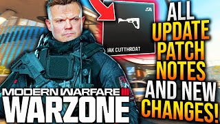 WARZONE Full NEW UPDATE PATCH NOTES amp GAMEPLAY CHANGES MW3 Update [upl. by Florri]