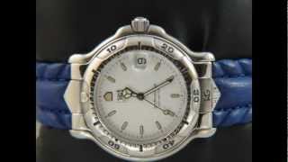 TAG Heuer 6000 Full size Men´s White dial WH1112 Blue leather band [upl. by Adnamra742]