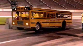 School Bus does wheelie at Texas Motor Speedway [upl. by Lledo]