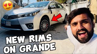 Install New Tire Rims in Toyota Corolla Grande 🔥 New Look Of Grande 😍 [upl. by Iinde]