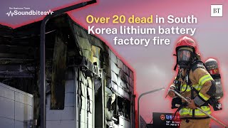 Over 20 dead in South Korea lithium battery factory fire [upl. by Otrebcire]