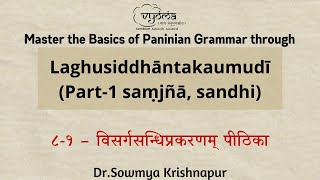 81  Introduction to Visarga Sandhi  Laghu Kaumudi Part 1  Dr Sowmya Krishnapur [upl. by Paske]