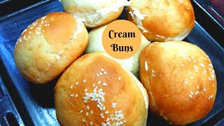 Cream Buns  Burger Buns making with and without oven Butter Bun Recipe [upl. by Adnilav]