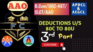 Deductions us 80C to 80UPart 3Accountancy for AAO in APDCLBComUGCNETSLETFalcon Coaching14 [upl. by Adialeda]