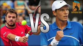 Stanislas Wawrinka Vs Tomas Berdych Australian Open 2014 HIGHLIGHTS [upl. by Ohara]