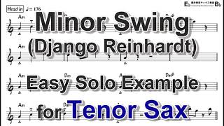 Minor Swing Django Reinhardt  Easy Solo Example for Tenor Sax [upl. by Beatriz497]