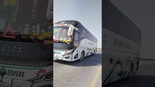 Most butifull luxury buses in Balochistan gwadar to Karachi bus travel racing buses transport [upl. by Eisdnil]