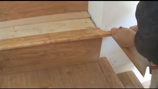 Installing Laminate on Stairs Stair Tread and Nosing Installation [upl. by Htrow741]