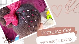 Penteado para cabelo cacheado e crespo infantil [upl. by Nerval836]