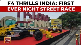 Indias First Ever Night Street Race Chennai Witnesses Supercars Vroom In F4 Indian Racing League [upl. by Aztiram]