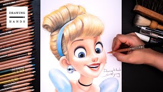 Drawing Disney Princess  Cinderella Drawing Hands [upl. by Ahsiken817]