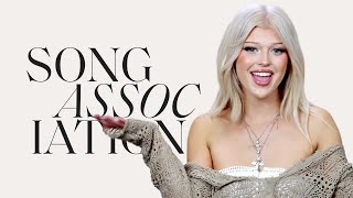 Loren Gray Sings Taylor Swift Steve Lacy and Guilty in a Game of Song Association  ELLE [upl. by Asilehc]