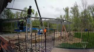 Timelapse of the new amphitheater shade structure installation at Pompeys Pillar National Monument [upl. by Mayfield]