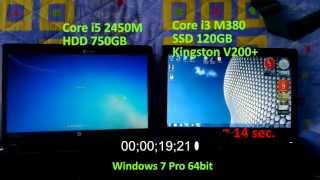 SSD vs HDD Windows 7 boot time test [upl. by Otrevogir]