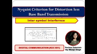 Unit 2 L41  Nyquist Criterion for Distortion less Base Band Transmission  Digital communication [upl. by Solraced493]