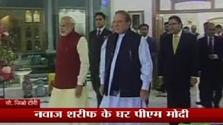 PM Modi reaches his Pakistan counterpart Nawaz Sharifs house [upl. by Yerocal]