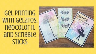 Gel Printing with Gelatos Neocolor II and Scribble Sticks [upl. by Rebe]