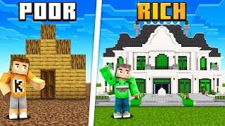 Minecraft POOR vs RICH House Build Challenge [upl. by Rebme]