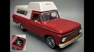 FIRST BUILD NEW 1963 Ford F100 Camper 125 Scale Model Kit Review How To Assemble Paint Fade Rust [upl. by Wolcott]