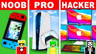 NOOB vs PRO WORKING GAMING CONSOLE HOUSE Build Challenge in Minecraft [upl. by Stedt]