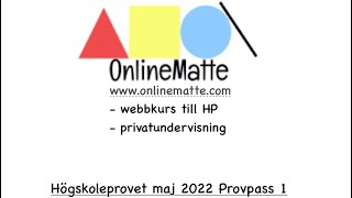 Högskoleprovet maj 2022 Provpass 1 Uppgift 4 [upl. by Mehta]