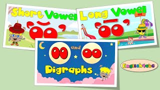 Short  Long Vowels oo and OO  Digraphs Phonics Compilation [upl. by Stokes561]