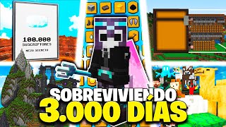 SOBREVIVÍ 3000 DÍAS en MINECRAFT SUPERVIVENCIA no HARDCORE PELÍCULA 3 [upl. by Neras915]